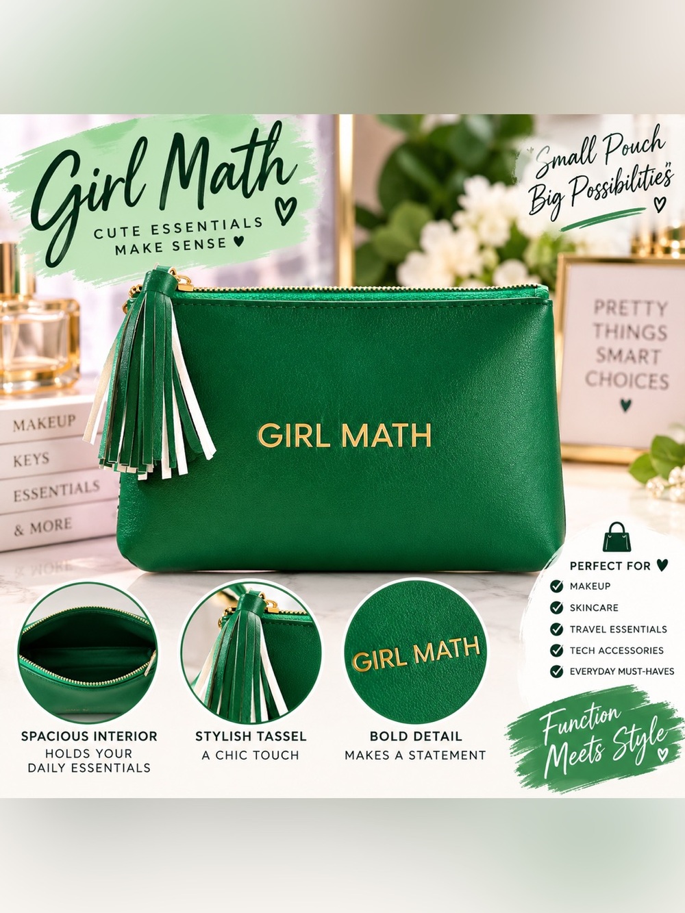 Girl Math' Cosmetic Pouch